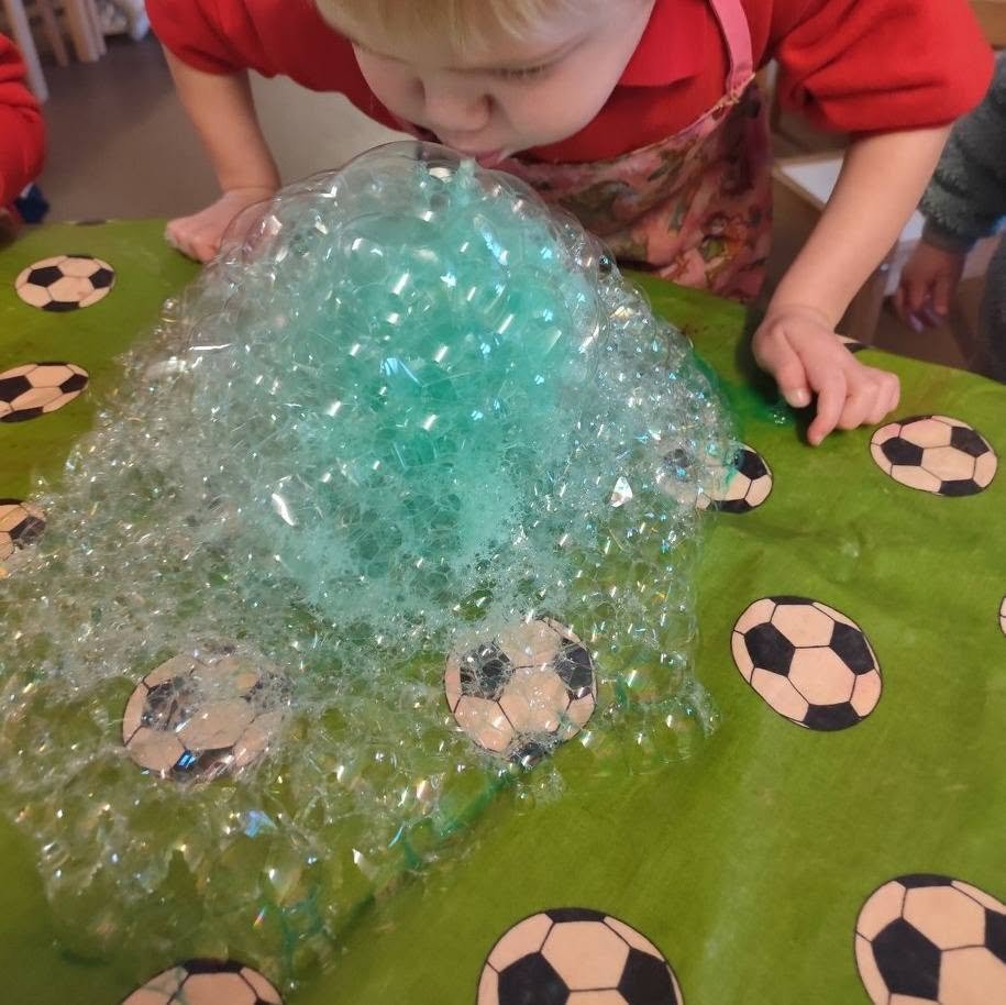 A child enjoying bubble discovery play
