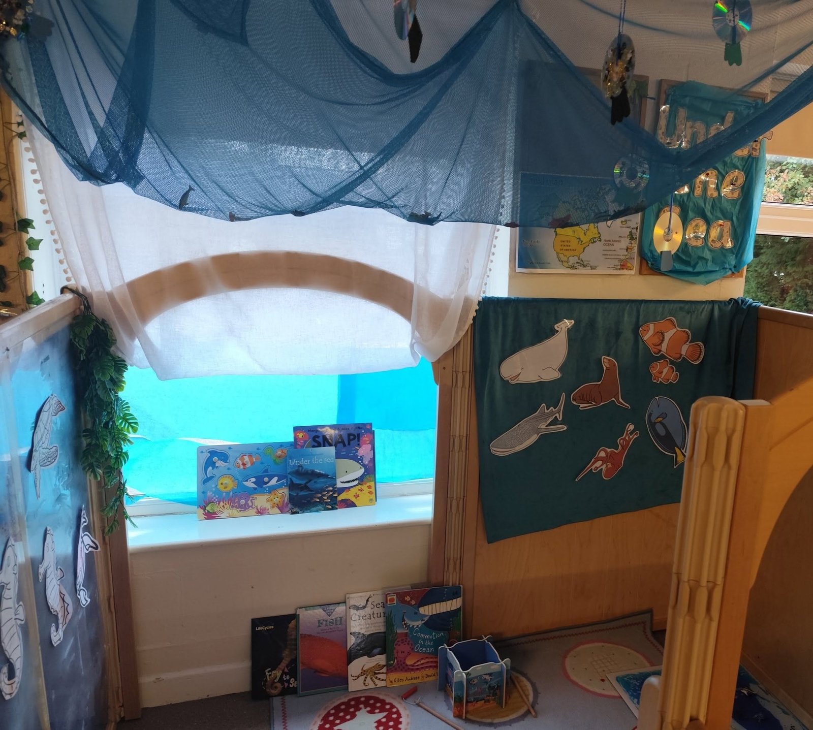 Lilleshall Preschool's under-the-sea reading corner